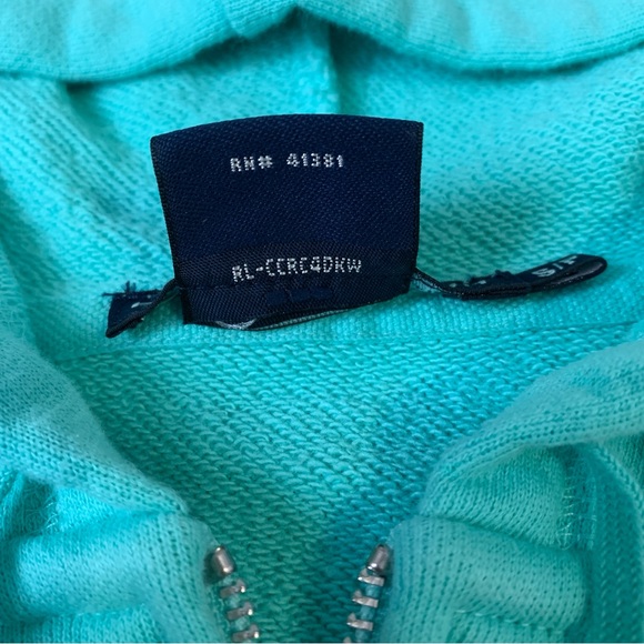Ralph Lauren Sport Girls Sweatshirt Zip-up Hoodie sz S Teal - Picture 3 of 10